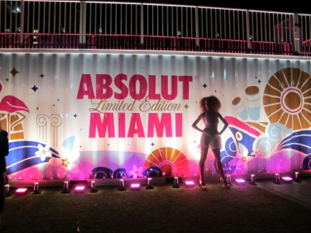 Lighting, corporate branding, launch, Absolut Miami, Fontainebleau Hotel, Miami Beach, FL