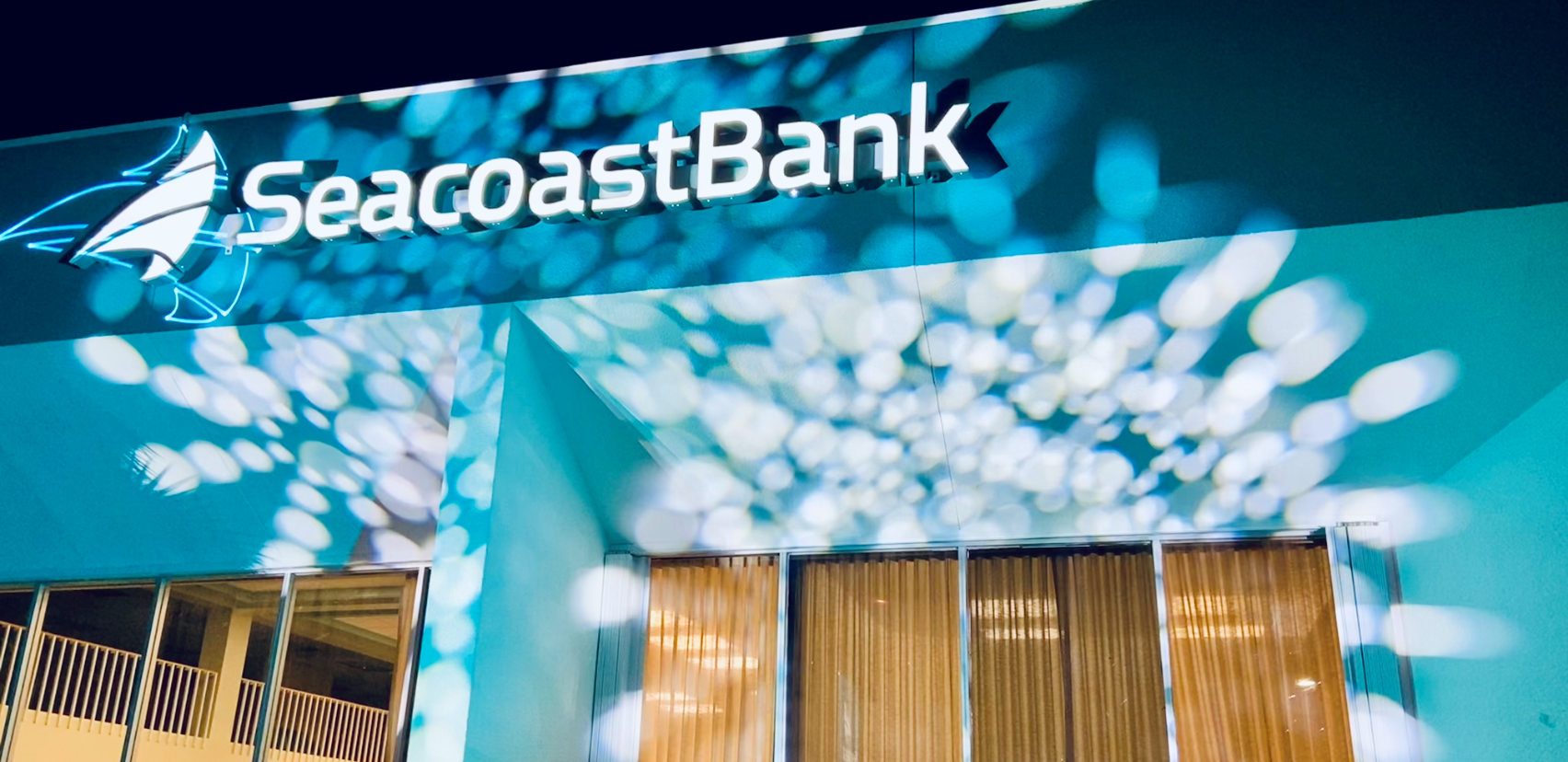 Lighting, corporate branding, Hobe Sound Chamber of Commerce at Seacoast Bank, Hobe Sound, FL