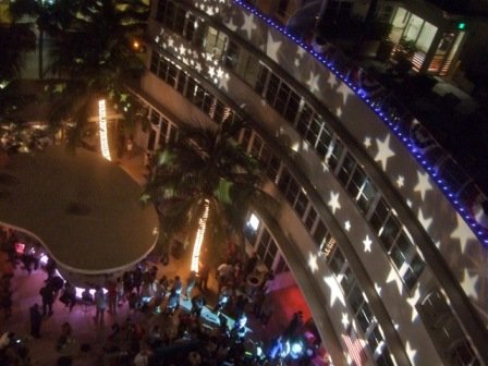 Lighting, national holiday, star-gobos, '4th of July', Clevelander Hotel, Miami Beach, FL