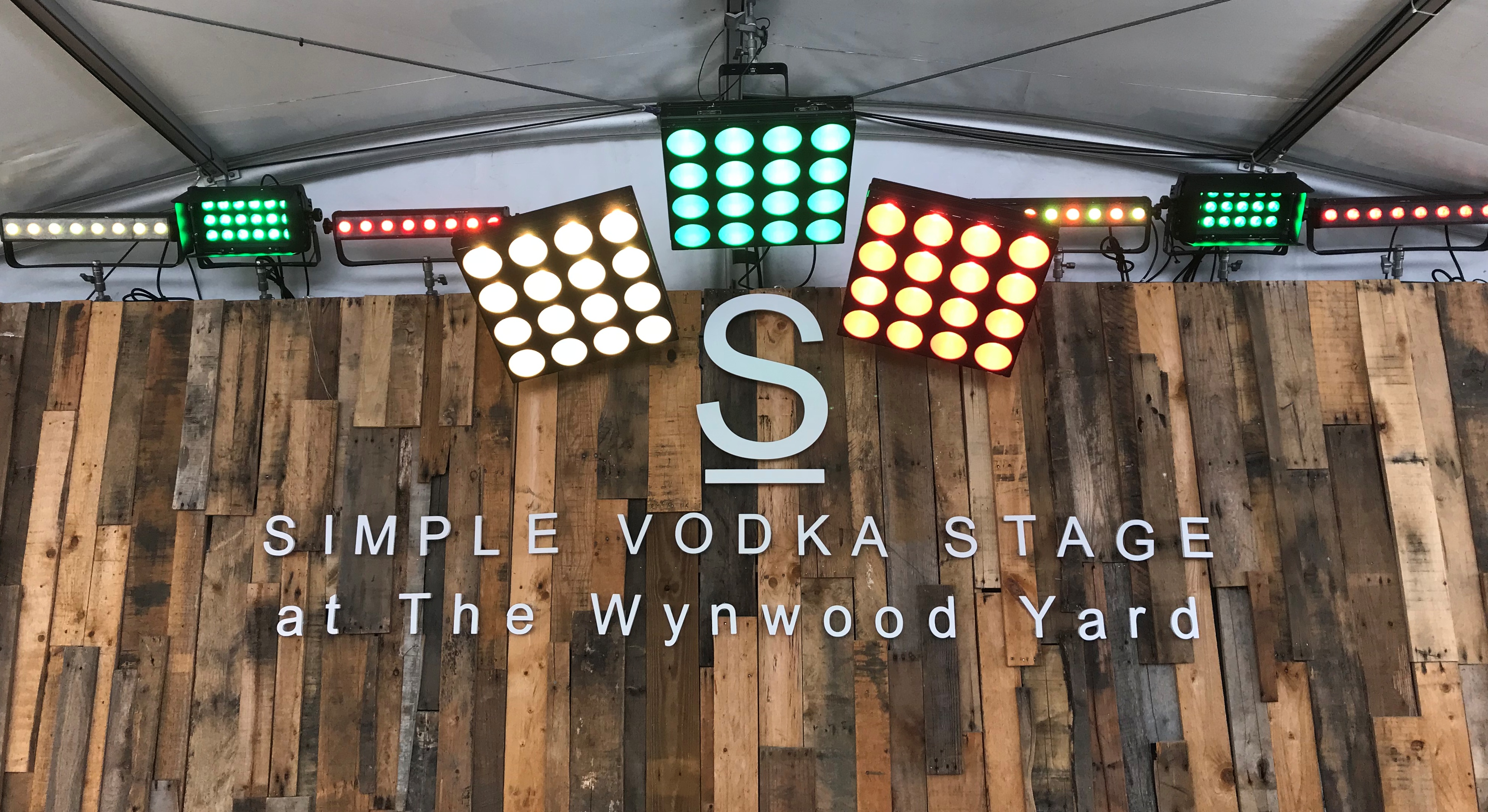 Lighting, corporate branding, Simple Vodka at The Wynwood Yard, Miami, FL