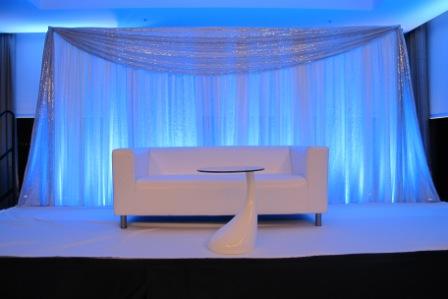 Uplighting, wedding, LED, blue, B Ocean Hotel, Ft Lauderdale, FL